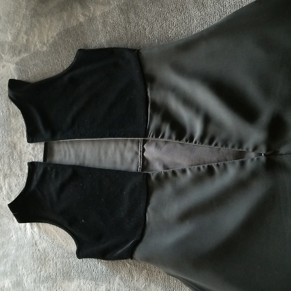 Algo Velvet/Chiffon Evening Gown with Scarf Lined Black Size 10 - Picture 9 of 14